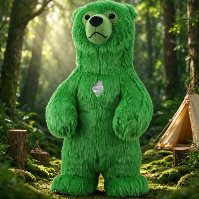 Costumes - Furry Green Bear Inflatable Mascot Costume