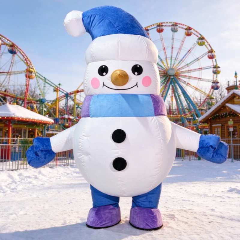 Costumes - Christmas Snowman Inflatable Mascot Costume Adult