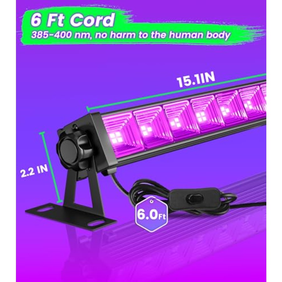 4W Pack LED Black Light Bar, B - Party Supplies 评论和价格