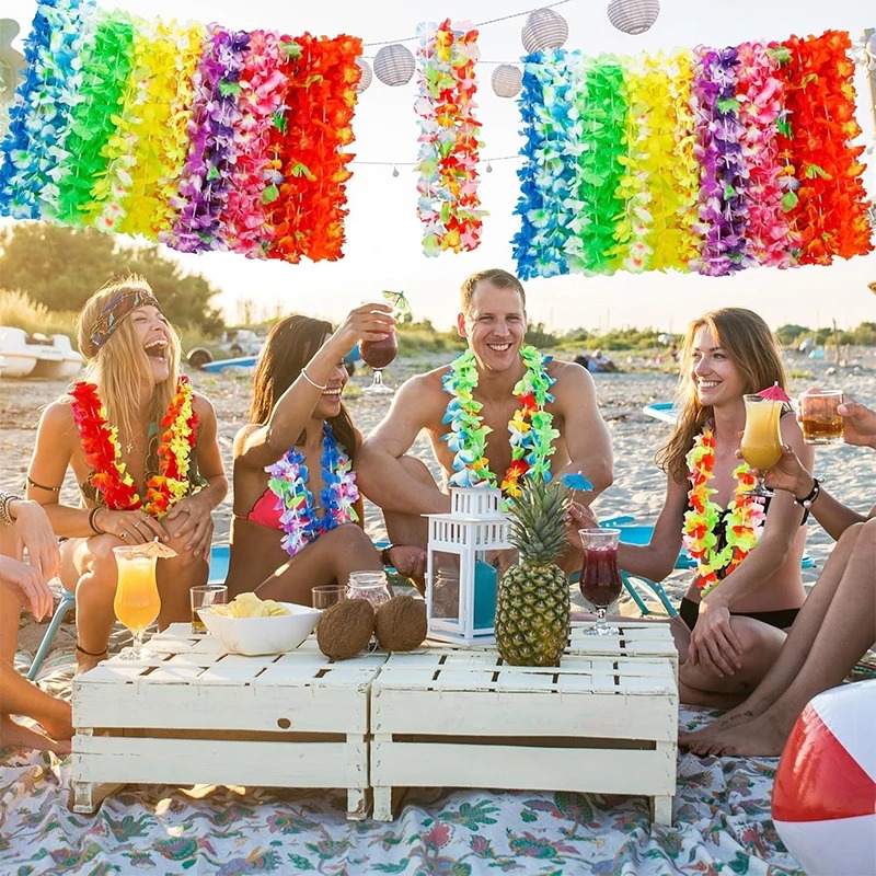 6/12/24Pcs Hawaiian Leis Party - Glow In The Dark Party Glasses 评论和价格