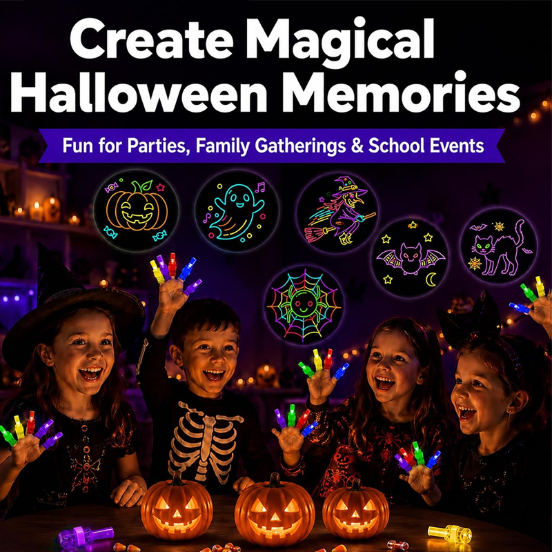 4/40PCS Halloween LED Finger L - Glow In The Dark Party Glasses 评论和价格