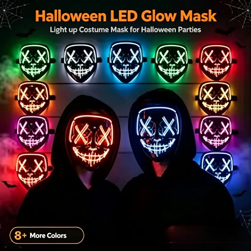 2026 Wireless Neon LED Purge M - Led Purge Mask Halloween 评论和价格