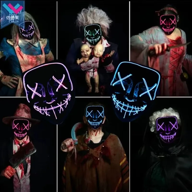 2026 Wireless Neon LED Purge M - Led Purge Mask Halloween 评论和价格