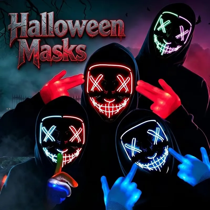 2026 Wireless Neon LED Purge M - Led Purge Mask Halloween 评论和价格
