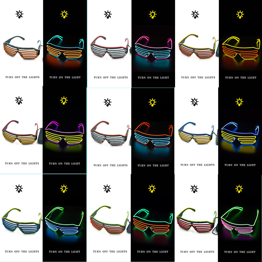 Glowing Glasses LED Gafas Lumi - Glow In The Dark Party Glasses 评论和价格