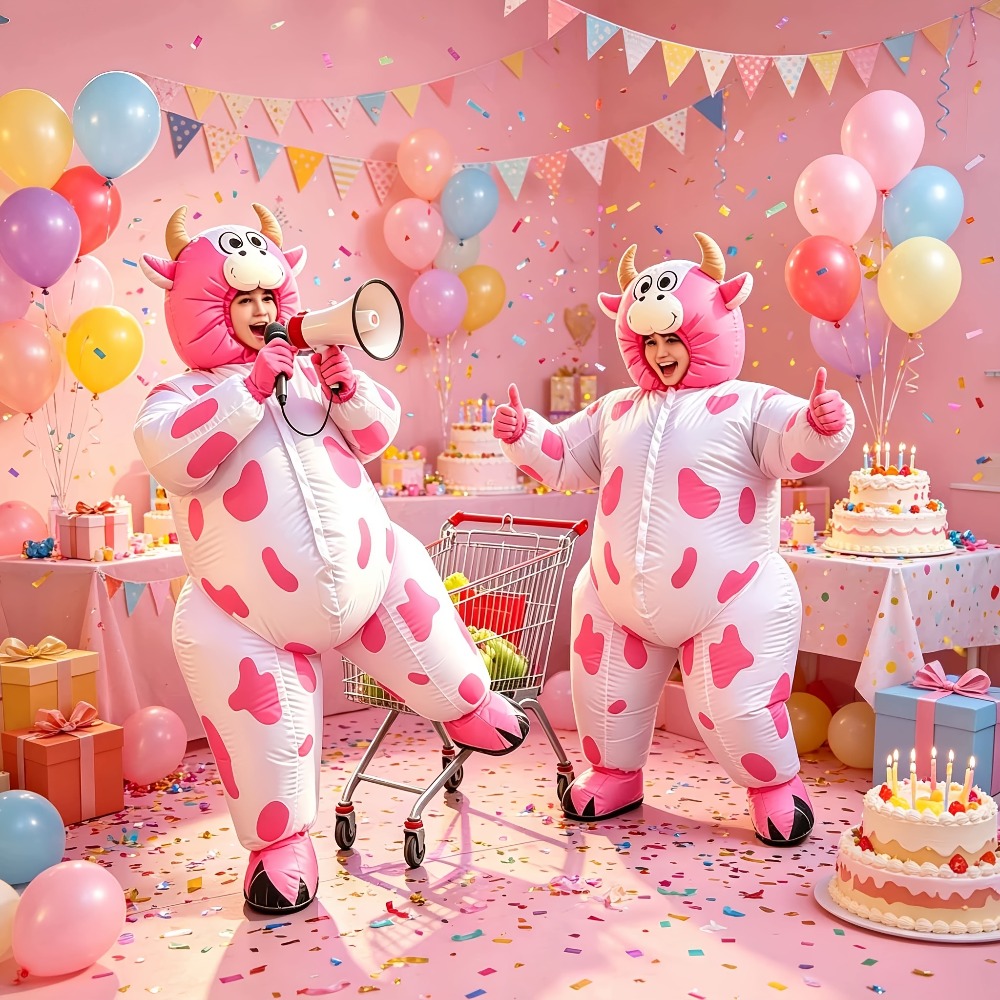 Funny Inflatable Pink Cow Cost - Costumes 评论和价格