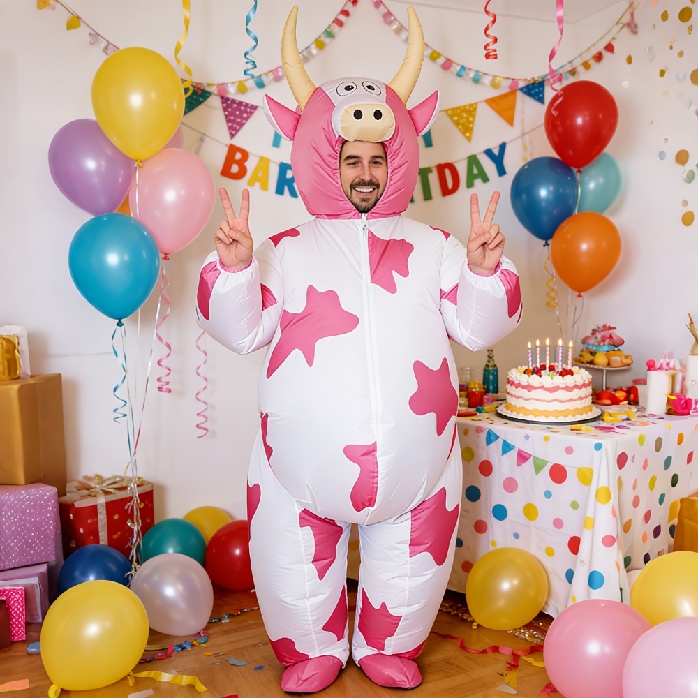 Funny Inflatable Pink Cow Cost - Costumes 评论和价格