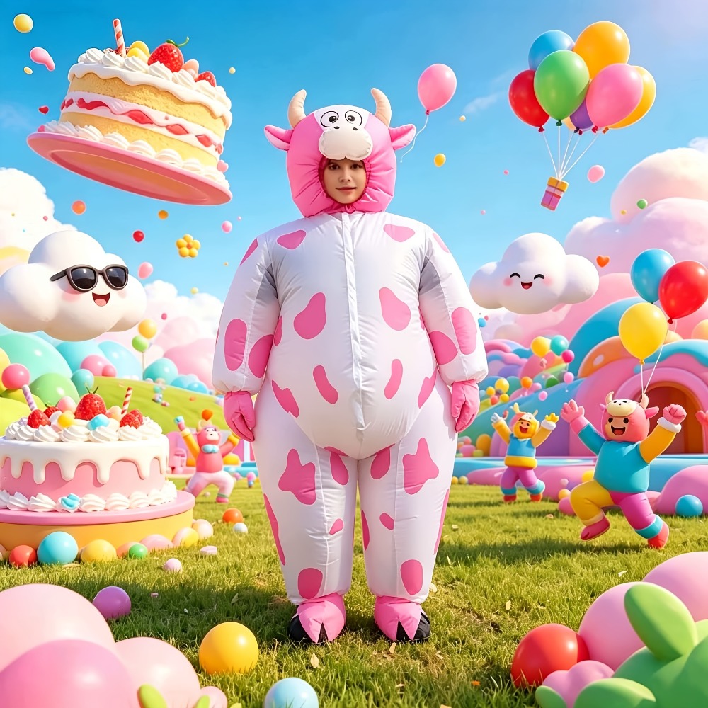 Funny Inflatable Pink Cow Cost - Costumes 评论和价格