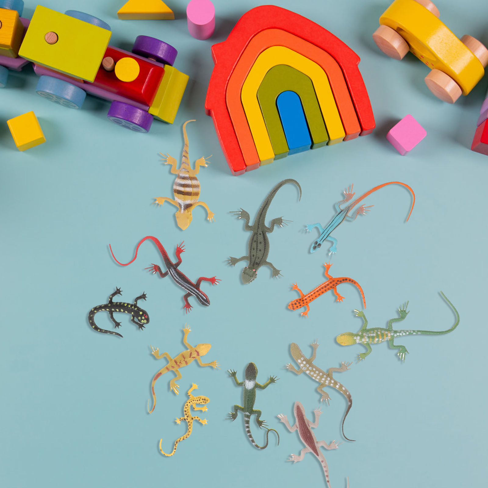 12Pcs Realistic Gecko Simulati - Prank Toys 评论和价格