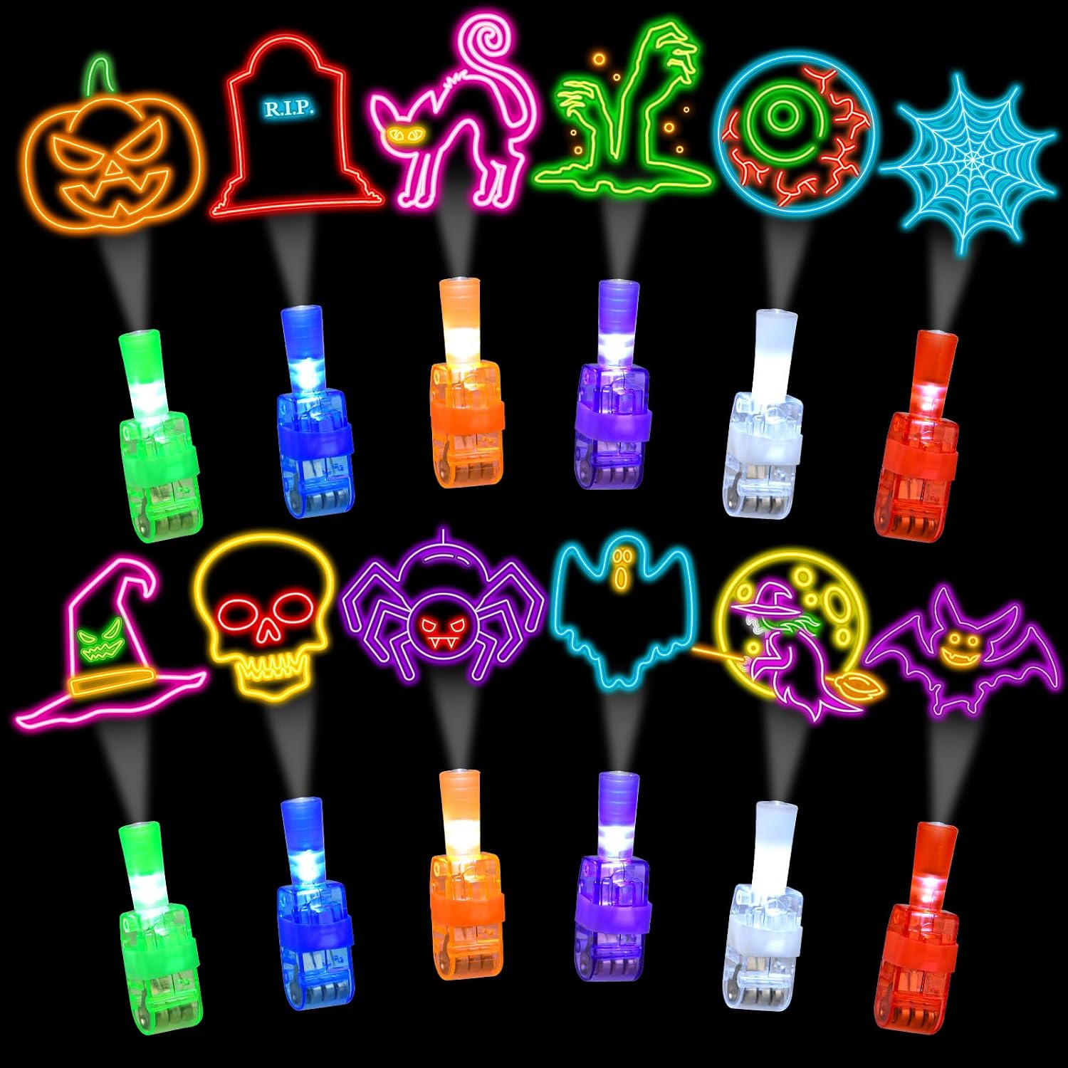 36pcs Halloween Finger Project - Glow In The Dark Party Glasses 评论和价格