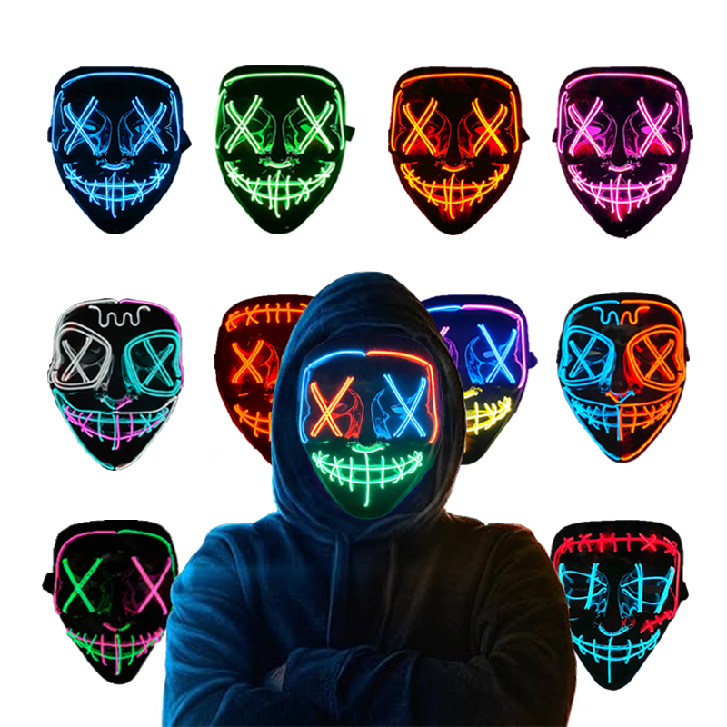 Wireless Neon Luminous Purge M - Led Purge Mask Halloween 评论和价格