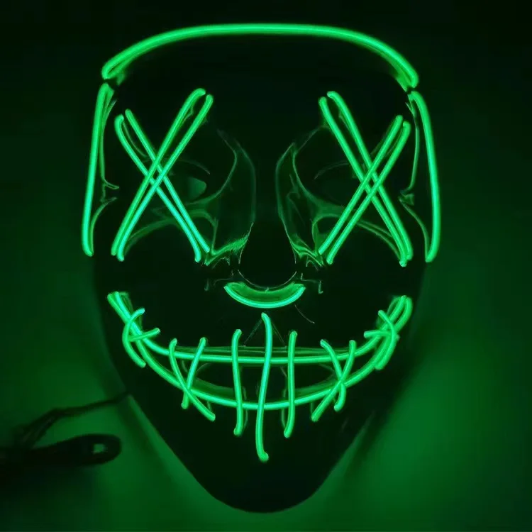 Adult Kids  Halloween Neon Led - Led Purge Mask Halloween 评论和价格