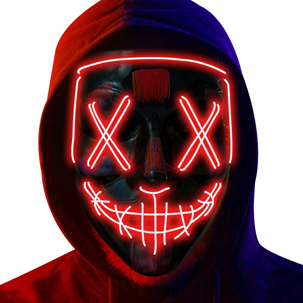 Adult Kids  Halloween Neon Led - Led Purge Mask Halloween 评论和价格