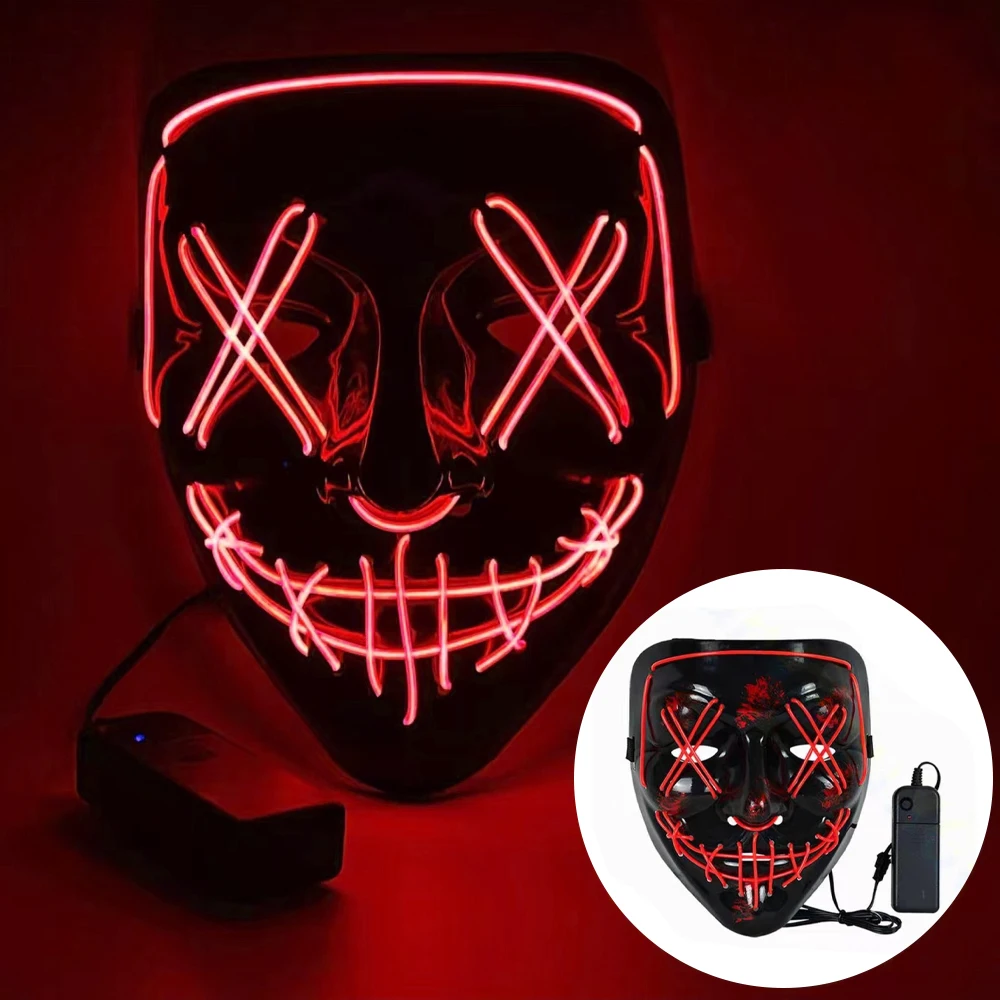 Adult Kids  Halloween Neon Led - Led Purge Mask Halloween 评论和价格