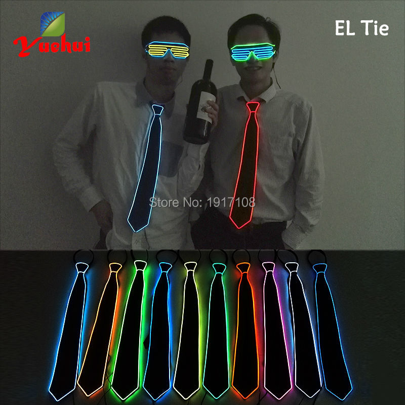 Men Gift Neon EL Wire Glowing  - Glow In The Dark Party Glasses 评论和价格