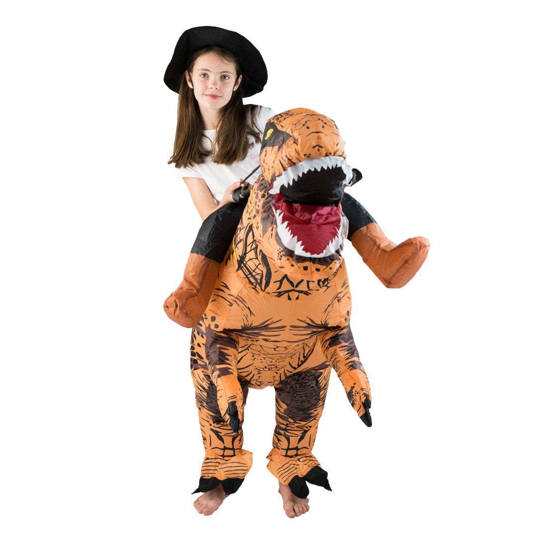 Adult Funny Riding Brown Dinos - Inflatable Dinosaur Costume Adult 评论和价格